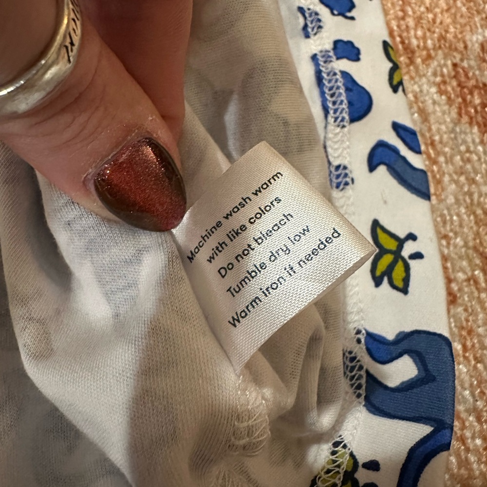 Roller rabbit the originals monkey polo pajama TOP only blue size large NWOT - Picture 6 of 7